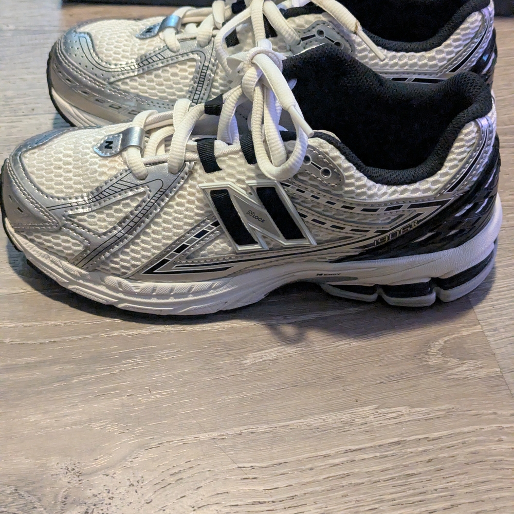 Kids White and Silver Athletic Sneakers - New Balance 1906 - Picture 2 of 11